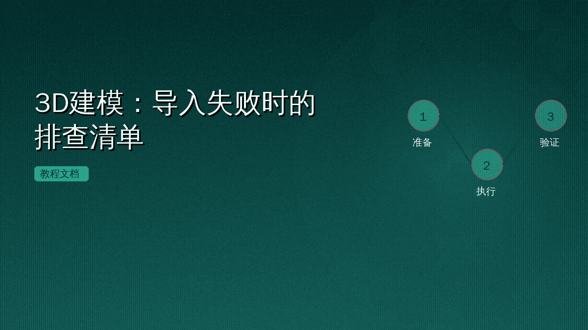 3D建模:导入失败时的排查清单