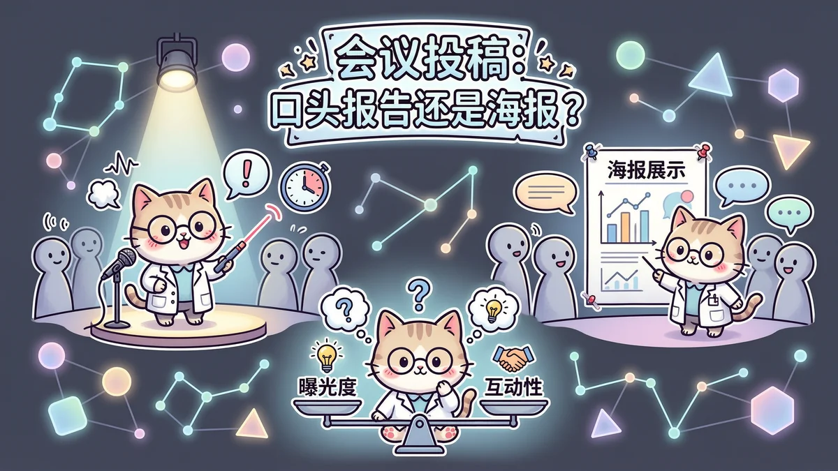 口头报告是一对多广播，海报是一对一或多对一互动
